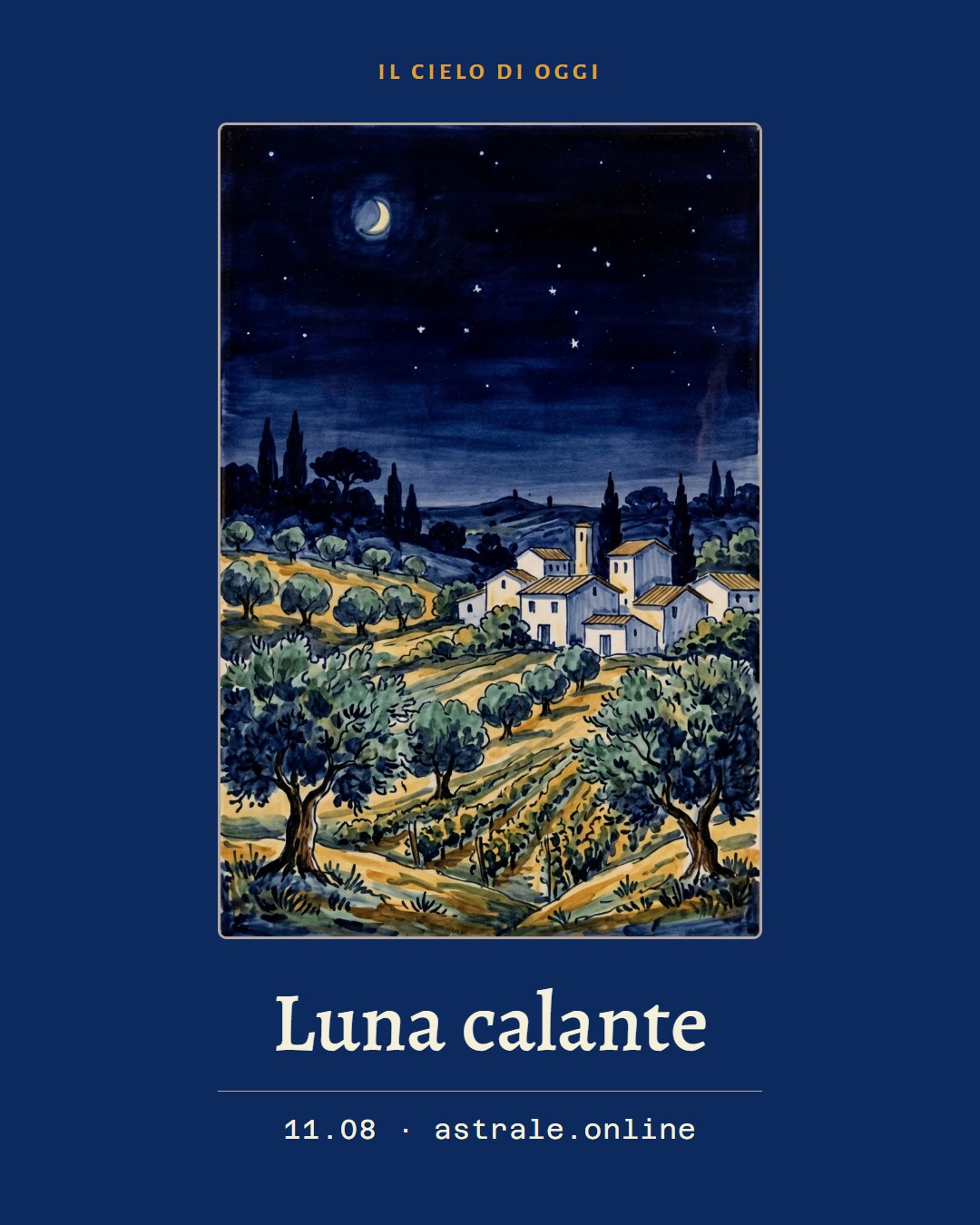 Luna calante, 11 agosto 2026
