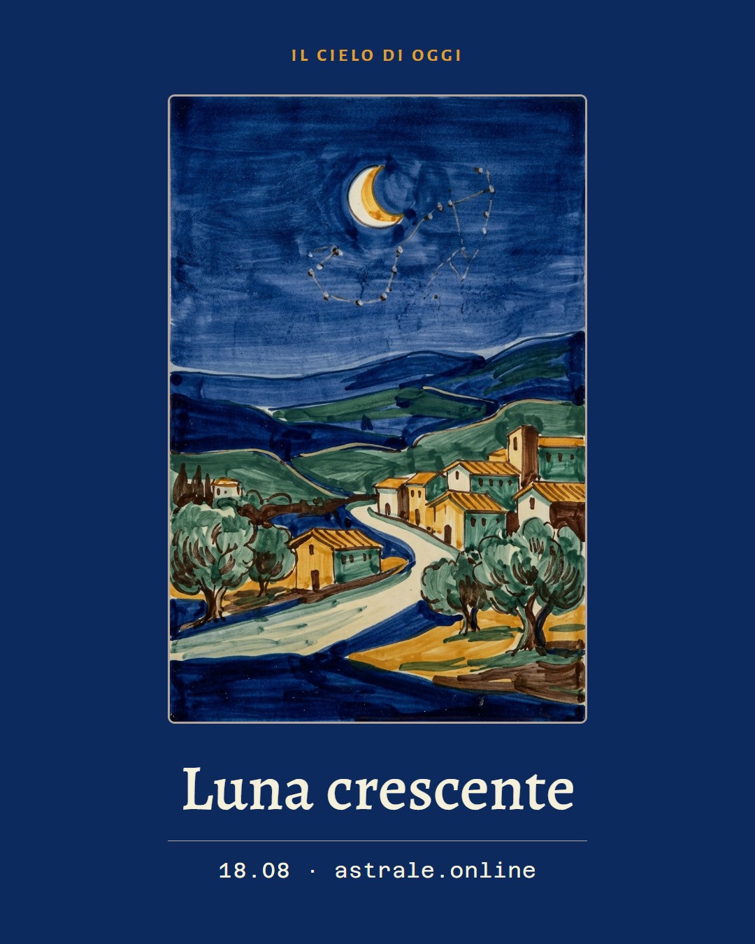 Luna crescente, 18 agosto 2026